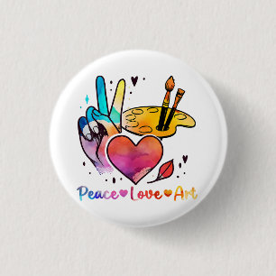 Kunst voor de Vredesliefdeskunst voor kunstenaars  Ronde Button 3,2 Cm