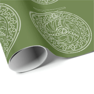 Kunst voor de wolvisserij op een vliegende spiraal cadeaupapier