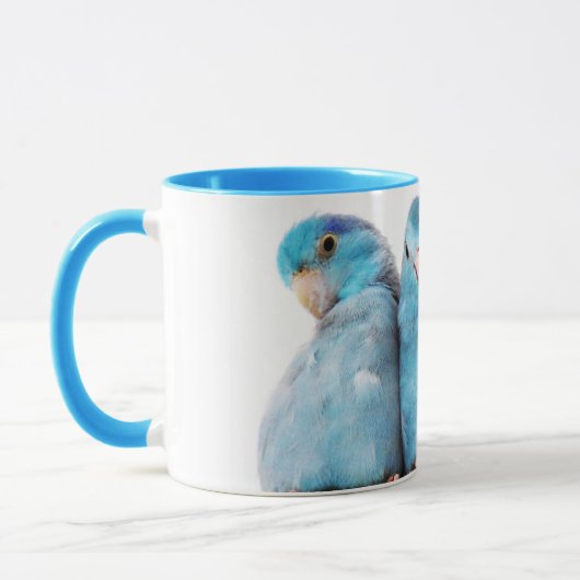 Kunst voor driepunts Pacific Blue Parrotlet Mok Cu (Links)
