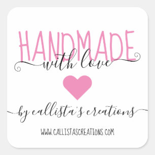 Kunst voor handgemaakt met Love Etsy Home Crafter Vierkante Sticker
