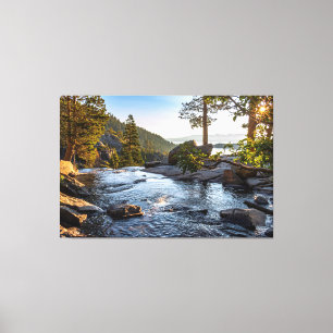 Kunst voor Herfsten van het meer van Tahoe Profess Canvas Afdruk
