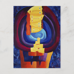 Kunst voor het samenvoegen van familieleden met mo briefkaart