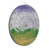 Kunst voor het schilderen van Retro Dartbord (Voorkant Links)