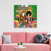 Kunst voor interraciale familie canvas afdruk (Insitu (Woonkamer))