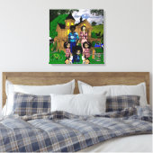 Kunst voor interraciale familie canvas afdruk (Insitu (Slaapkamer))