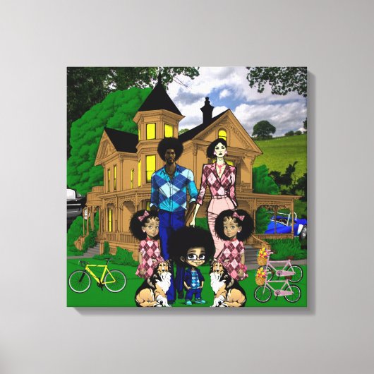Kunst voor interraciale familie canvas afdruk (Voorkant)