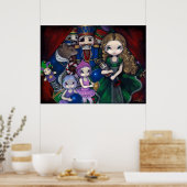 Kunst voor kerstvakantie met kerstfeest poster (Keuken)