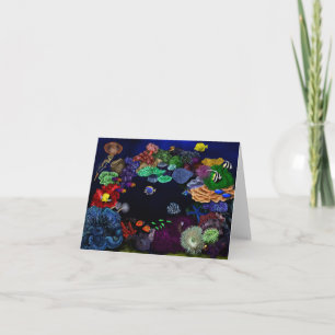 Kunst voor kleurrijk koraal en visrif notitiekaartje