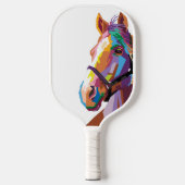 Kunst voor kleurrijke paarden Pop Pickleball Paddle (Voorkant)