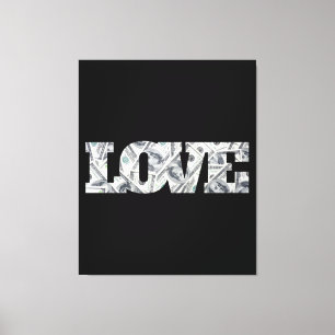 Kunst voor liefde en geld canvas afdruk