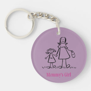 Kunst voor mama's meisjesfamilie karakteriseert aa sleutelhanger