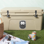 Kunst voor Man Beard Mustache Flowers Sticker (Koeler)