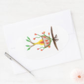 Kunst voor Plant van kinderen Ovale Sticker (Envelop)