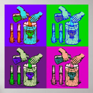 Kunst voor Pop voor chemische desplacement Poster