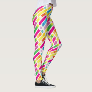 Kunst voor regenboogdiagonaal - lijnenpatroon leggings