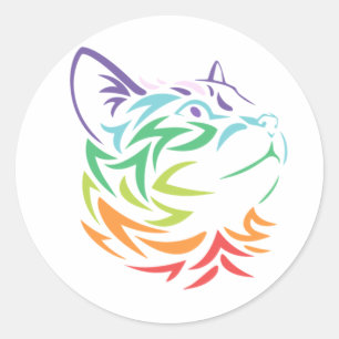 Kunst voor regenboogschieten ronde sticker