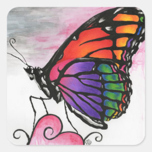 Kunst voor regenboogvorst vierkante sticker