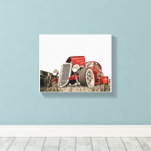 Kunst voor rode  klassieke autocollector canvas afdruk (Insitu (Houten vloer))