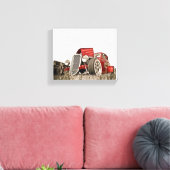 Kunst voor rode  klassieke autocollector canvas afdruk (Insitu (Woonkamer))