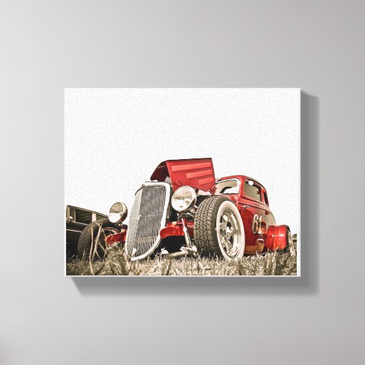 Kunst voor rode  klassieke autocollector canvas afdruk (Voorkant)