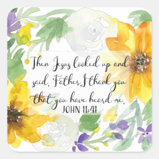Kunst voor scripts | John 11:41 Vierkante Sticker
