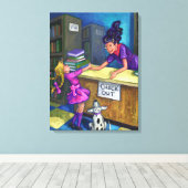 Kunst voor uitchecken van bibliotheek canvas afdruk (Insitu (Houten vloer))