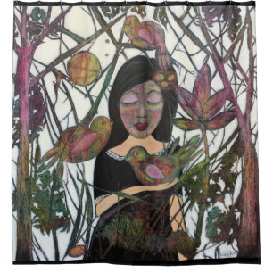 Kunst voor vrouwen en vogels douchegordijn