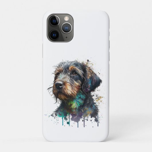 Kunst voor Waterverf met wirehaire dachshund Puppy Case-Mate iPhone Case (Achterkant)
