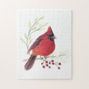 Kunst voor Waterverf van kardinale vogels Legpuzzel