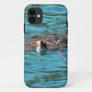 Kunst voor wilde dieren en Zeeen op het Loggerhead iPhone 11 Hoesje