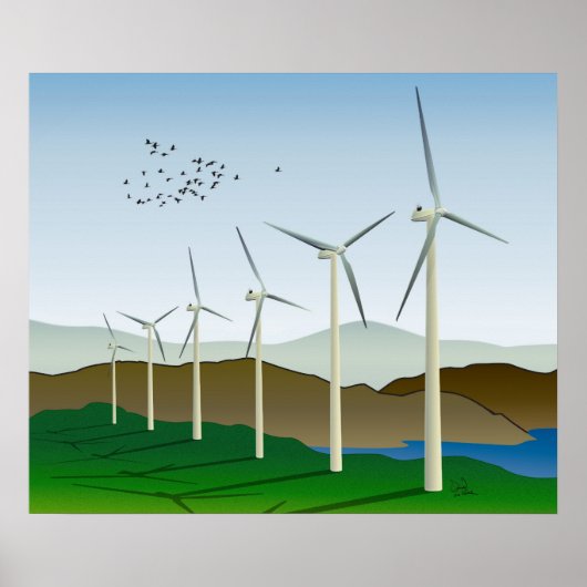 Kunst voor windturbines poster (Voorkant)