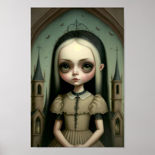 Kunst voor zoete en Creepy Gothic Girl Poster