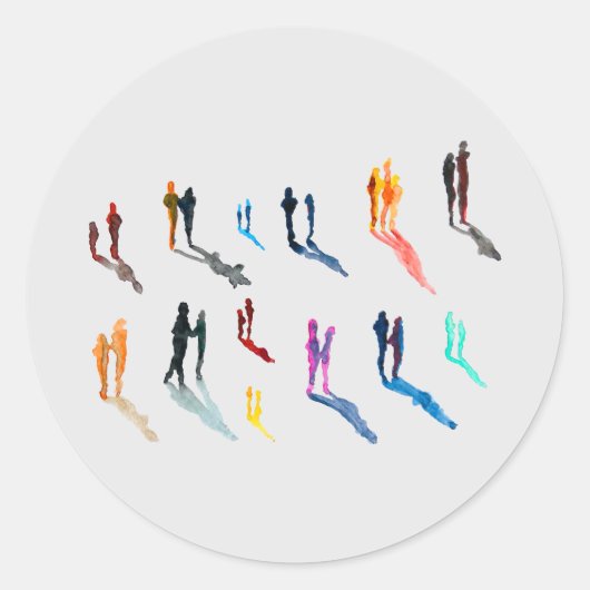 Kunst waterverf ronde sticker (Voorkant)