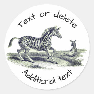 kunst Zebra en op maat gesneden dieren Ronde Sticker