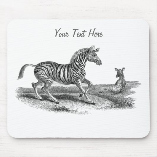kunst Zebra Mare en wilde dieren Mousepad Muismat (Voorkant)