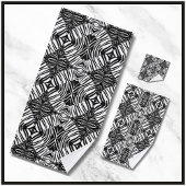 Kunst Zwart-wit Geometrisch Tribal Patroon Bad Handdoek