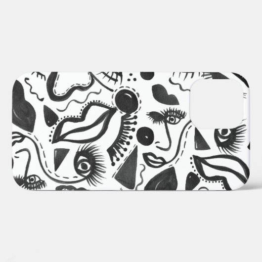 Kunstabstractie: Gezichten, lippen, geometrische m Case-Mate iPhone Case (Achterkant (horizontaal))