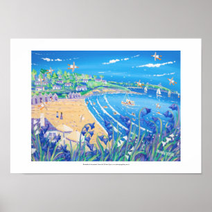 Kunstafdrukken: Blauwbellen in Swanpool, Cornwall Poster