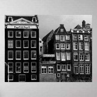 Kunstafdrukken in Amsterdam Koffie Winkelen B/W Poster