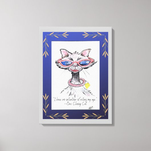 Kunstafdrukken met one Classy Cat Fun Canvas (Voorkant)