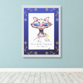 Kunstafdrukken met one Classy Cat Fun Canvas Afdruk (Insitu (Houten vloer))