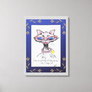 Kunstafdrukken met one Classy Cat Fun Canvas Afdruk