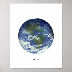 Kunstafdrukken van geschilderde planeet Aarde Poster