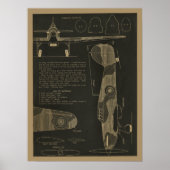 Kunstafdrukken van het vliegtuigontwerp voor de or poster (Voorkant)