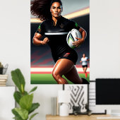 Kunstafdrukken voor dames in Rugby Poster (Thuiskantoor)