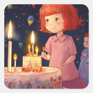 Kunstambachtelijk ontwerp vierkante sticker