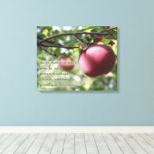 Kunstappel met kunstgeschrift met fruit van de gee canvas afdruk (Insitu (Houten vloer))