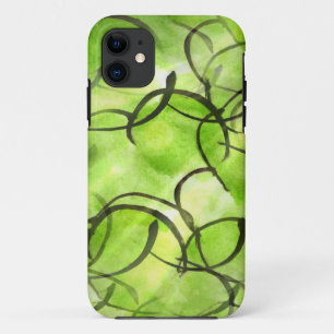 Kunstavant-garde handverf groen iPhone 11 hoesje