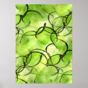 Kunstavant-garde handverf groen poster
