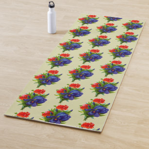 Kunstblauw Iris springplank Yogamat